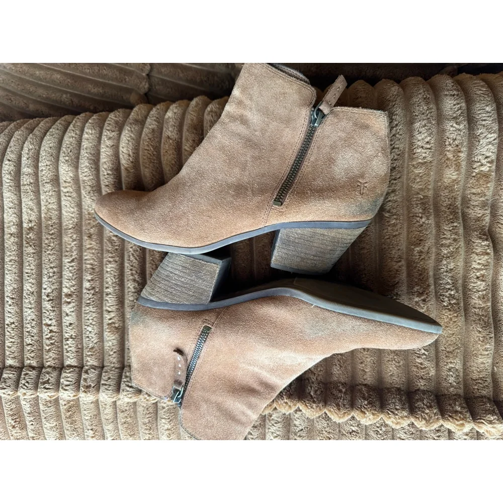 FRYE | Judith Brown Suede Leather Ankle Boots Booties Size 8.5